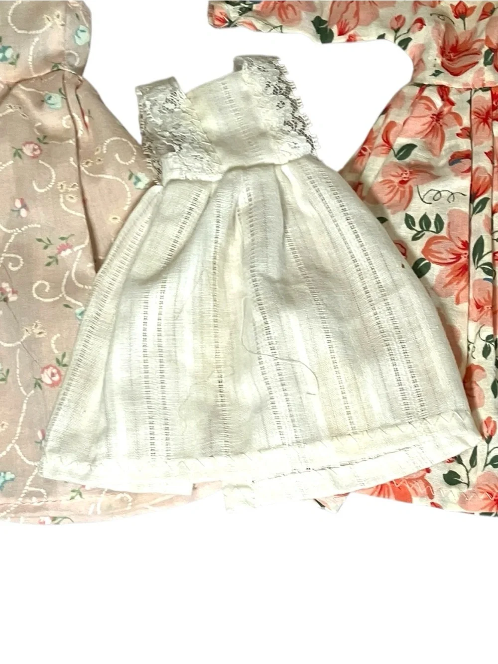 Vintage 70s 80s Doll Clothes Lot TLC Cottagecore Floral Dresses